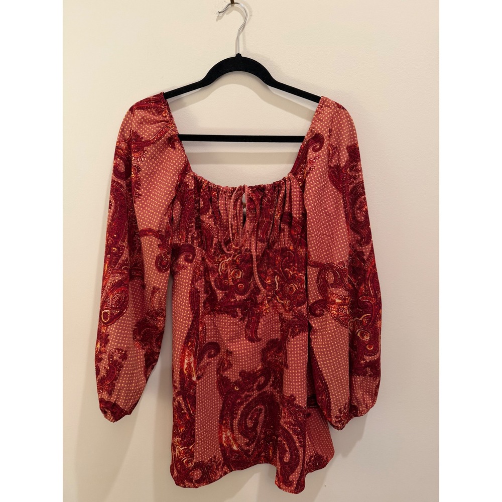 New! Medium Urban Outfitters Vivienne Printed Puffy Sleeve Dress